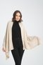 Single Color Openwork Patterned Shoulder Shawl, Stylish Comfortable Shoulder Shawl with Openwork Patterned Edge, Knitwear Shoulder Shawl, Women's Shawl - 3