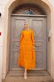 Orange Embroidery Lace Scallop Long Women's Dress - 2