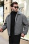 Men's Oversize Stamp Coat - Buttoned and Stylish Design, Warm Jacket