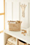 3-Piece Jute Linen Lion Closet Laundry Children's Room Toy Organizer Storage Basket Organizer - 2