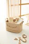 Children's Room Jute Linen Fabric Toy Organizer Storage Basket 30X21X18 - 3