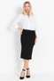Women's Black High Waist Lycra Elastic Waist Knitted Back Slit Detailed Midi Length Pencil Model Skirt - 6