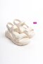 Beige Velcro Flat Sole Orthopedic Daily Sandals