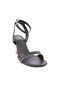 6240-22Y Women's Blunt Toe Asymmetrical Strappy Ankle Heeled Shoes - 2