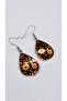 Drop Patterned Copper Handmade Earrings