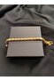 Gold Aleppo Chain Steel Bracelet - Sequined and Thick Barley