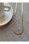 STAINLESS STELL STEEL UNTARNED GOLD COLORED ITALIAN CRUSHED CHAIN NECKLACE 44+5 CM - 4
