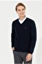 Men's Navy Blue Sweater - 3