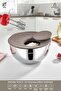 Satin Stainless Steel 28 Cm Stainless Steel Bowl 3 Piece Multi-Purpose Mixing Bowl Set Gray