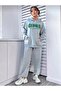 California Tracksuit Set - Gray Printed Top and Bottom Set Sweatshirt, Jogger Elastic Leg Hoodie - 5