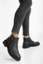 Men's Black Comfortable Fur Lined Cold and Waterproof Guaranteed Rubber Non-Slip Sole Daily Boots - 6