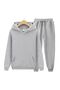 2 Yarn Kangaroo Pocket, Hooded Girl's Sub-Top Tracksuit Set