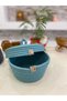 Jute Wicker Basket Oval Organizer with Lid 20X20 - 5