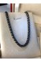 Spiga Model Black Plated Steel Necklace, Gift for Lover, Spouse, Father - 4