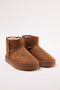 Tan Fur Inside Round Toe Flat Flatform Heeled Women's Boots Takaw25Bo00029 - 3