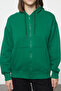 Emerald Green Hooded Oversize/Wide Fit Zip-Up Fleece Inside Knitted Sweatshirt Twoaw21Sw0840 - 3