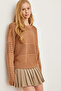 Women's Dusty Rose Textured Stripe Detailed Sweater Kzk- 19000808 - 3