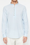Mavi Slim Fit Yarım Patlı Düğmeli Hakim Yaka Yeni Gömlek TMNSS20GO0097 - 5
