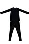 Unisex Children's Black Thermal Bottom and Top Set D135-D136