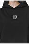 Women's Oversize Sweatshirt Hoodie with Inside Print Black – Hooded, Kangaroo Pocket, 3 Threaded Straps - 3