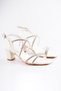 Girl's evening dress shoes, children's evening dress high-heeled shoes, girls' transparent stone detailed high-heeled shoes. - 4