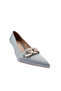 Women's Pointed Toe Top Chain Stone Heeled Shoes Mint Green 283921085 - 3