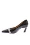 Pointed Toe Silver Stone Black Patent Leather High Heels - 281221085 - 4