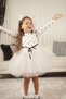 Baby Girl Child Princess Fluffy Tutu Dress Polka Dot Long Sleeve Flexible Lycra White - 5