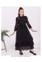 Tulle Long Sleeve Skirt Layered Gathered Chiffon Girl Dress
