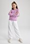 Girl's Crew Neck School Sweater N8505A623Au - 2