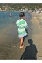 Eco-Friendly 100% Cotton Children's Peshtemal Bathrobe with Hood - Striped and Colorful Tassels for Beach and Bath - 2