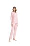 U.S. Polo Assn. 17099 Women's Long Sleeve Lapel Button Sleepwear Set-Pink - 2
