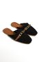 Black Flat Buckle Slippers for Home and Outdoor Use - 6
