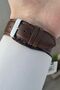 Men's Wristwatch with Silver Case, Brown Strap, and Chronograph Function, in Gift Packaging. - 5