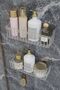 Banyor Adhesive Bathroom Shelf, 2-Piece Bathroom Organizer Organizer Bathroom Shower Shelf Shampoo Holder, Plastic - 2