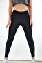 Women's Black Polymer Coated High Waist Thermal Underwear Thermal Corset Leggings