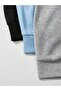 Unisex Plain 3 Pieces Plain Unprinted Hooded Oversize Sweatshirt - 2