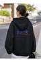 Women's Black Back Printed Hoodie with Hood