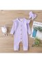 Baby Girl Long Sleeve Ribbed 100% Cotton Jumpsuit