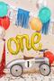 One Foil Balloon GOLD Italik Combined 1 Year Old Balloon 110cm - 3