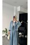 Denim Hijab Skirt Jacket-Shirt Set - 2