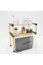 SEOWOOD WOODEN MULTIPURPOSE 2 - TIER STORAGE SHELF - 3