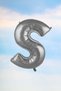 Letter S Silver Foil Balloon 100 Cm 40 Inches 1 Meter Silver