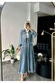 Denim Hijab Skirt Jacket-Shirt Set - 4