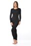 Women's Black Thermal Underwear Bottom and Top Set Thermal Set - Full Protection up to -15 Degrees, Non-Fading Black