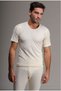 Men's Cream Wool Short Sleeve Underwear - 3