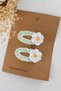 Water Green Baby and Child Knitted Daisy 2-Piece Snap Buckle Set 6cm