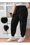 Women's High Waist Oversized Regular Fit Jogger with Elastic Cuffs and Waistband