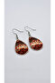 Ethnic Patterned Drop Copper Earrings - Handmade
