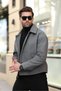 Men's Oversize Stamp Coat - Buttoned and Stylish Design, Warm Jacket - 2